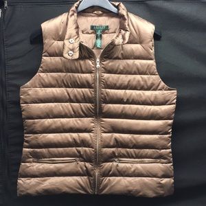 LAUREN RALPH LAUREN Down Vest~Gold~Size Medium